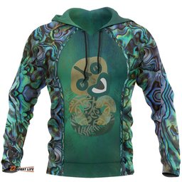 New Zealand Paua Shell Tiki Hoodie