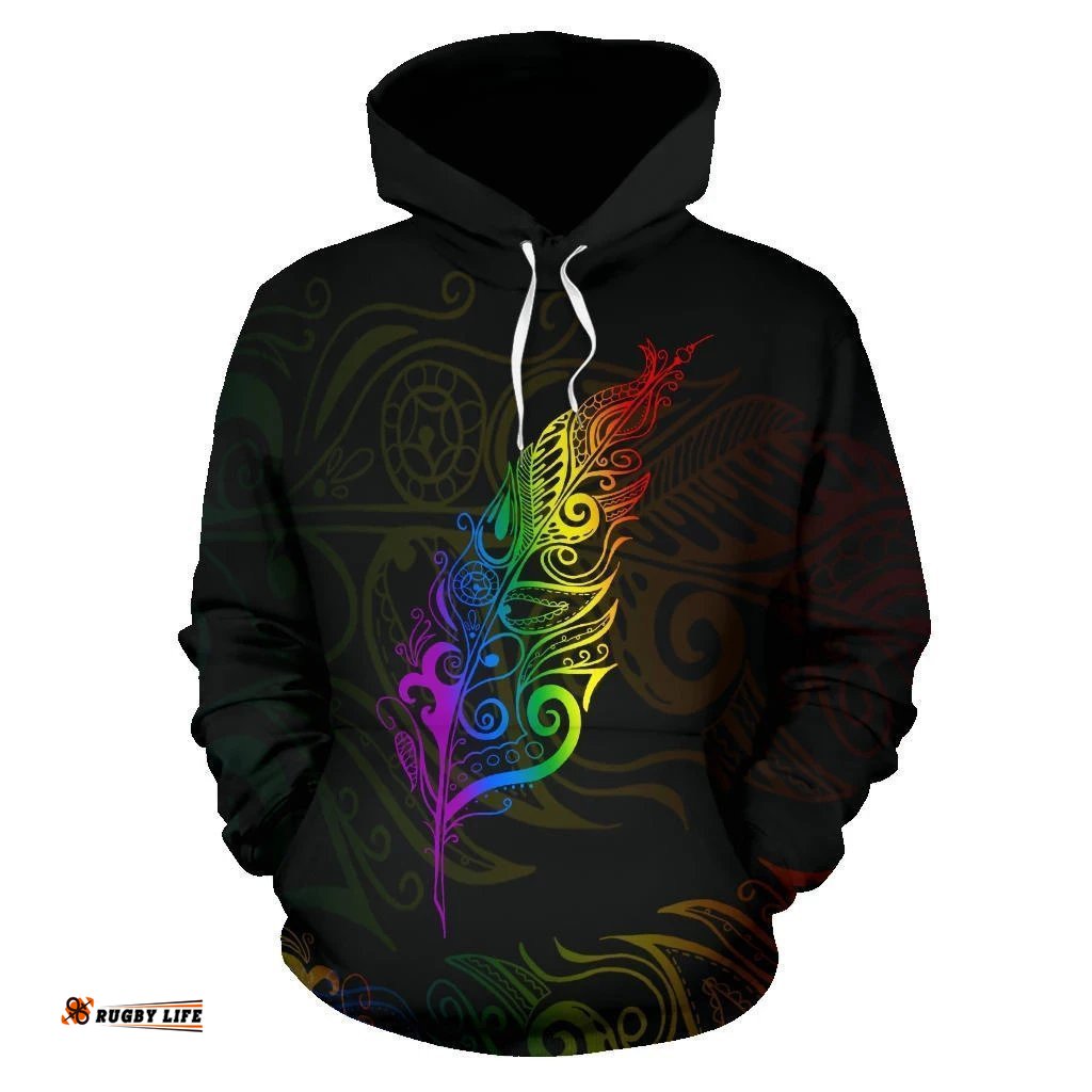 Light Silver Fern New Zealand Lgbt Hoodie