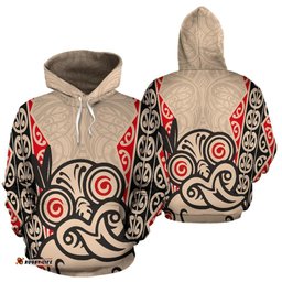 Hei Tiki With Maori Pattern Hoodie
