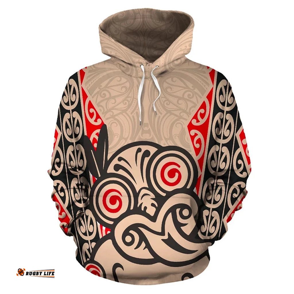 Hei Tiki With Maori Pattern Hoodie