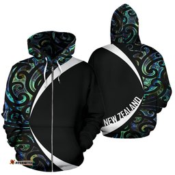 Maori Paua Shell Zip Hoodie Circle Style
