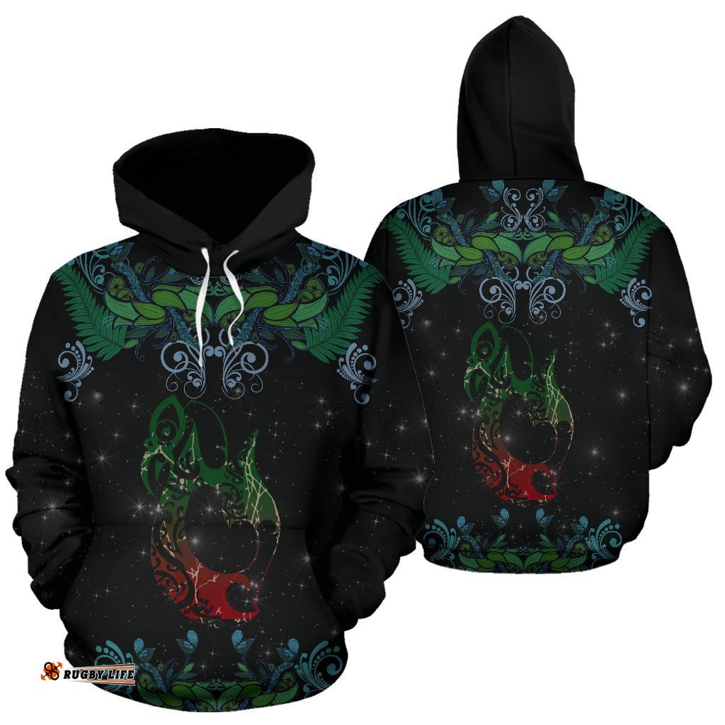 Silver Fern And Manaia Galaxy Hoodie