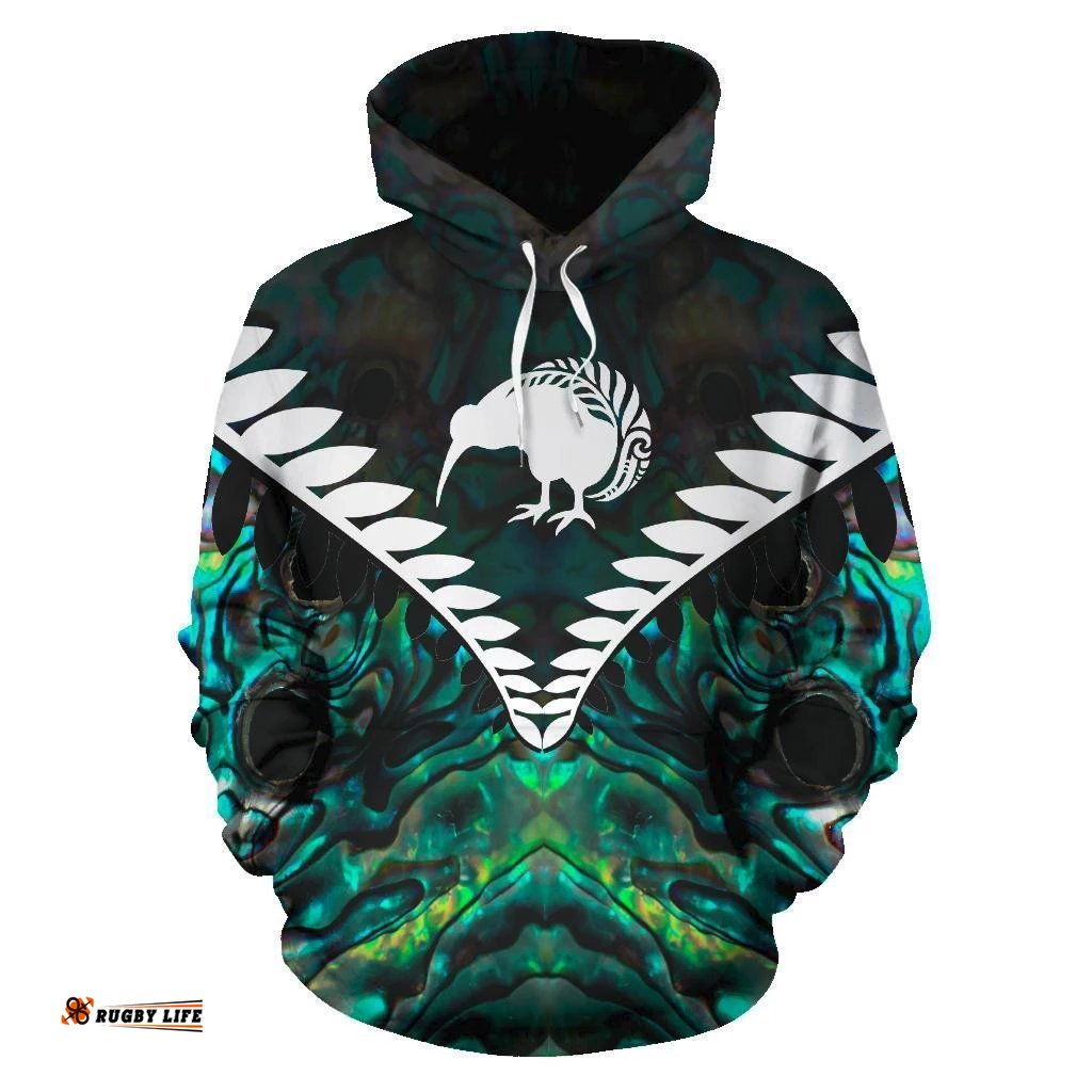 Kiwi Silver Fern Classic Hoodie Paua Shell