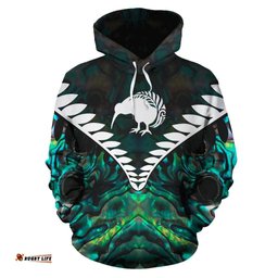 Kiwi Silver Fern Classic Hoodie Paua Shell