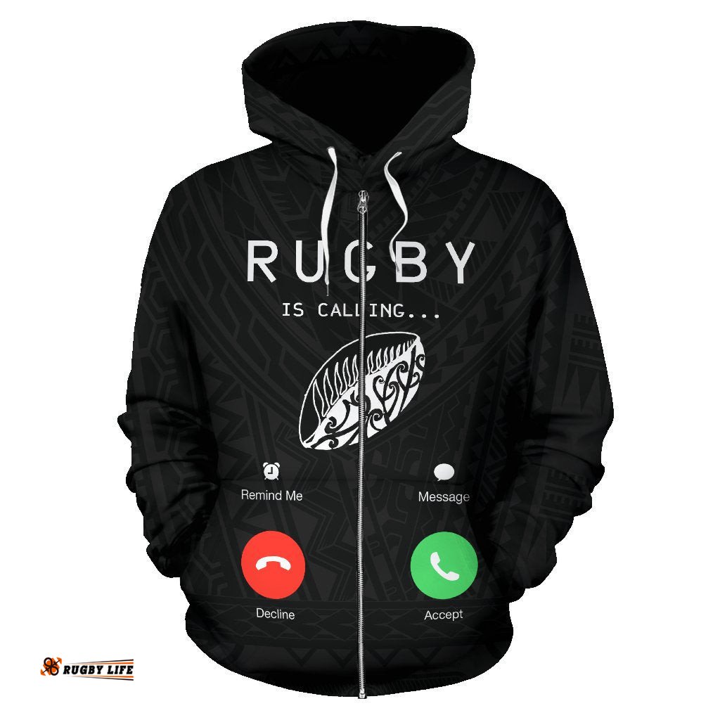Rugby Is Calling Zip Up New Zealand Hoodie