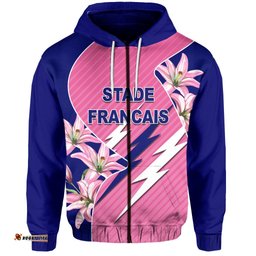 Stade Fran ais Zip Hoodie Pink Lillies