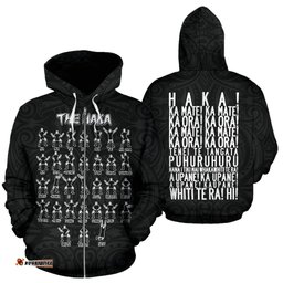 Rugby Haka Dance Zip Up Hoodie 09