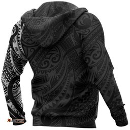 Maori Tattoo Style All Over Hoodie White Custom Version