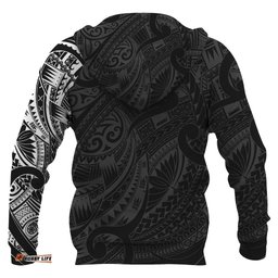 Maori Tattoo Style All Over Hoodie White Custom Version