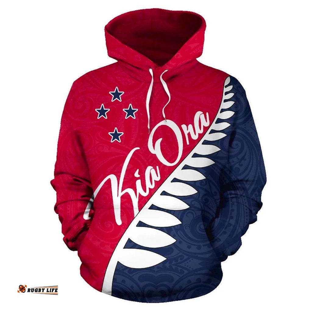 Kia Ora Aotearoa Hoodie Silver Fern Color Block