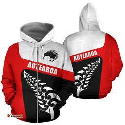 Aotearoa Kiwi Fern Zip Up Hoodie