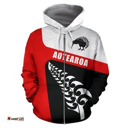 Aotearoa Kiwi Fern Zip Up Hoodie