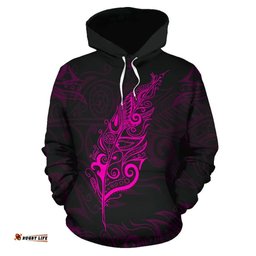 Pink Silver Fern New Zealand Basic Hoodie
