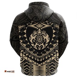 Maori Tattoo New Zealand Zip Hoodie Turtle Tattoo