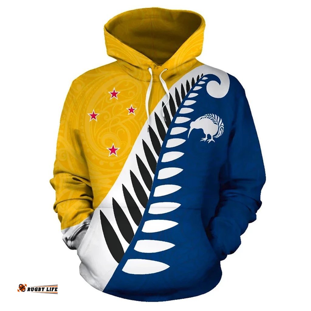 Koru Fern New Zealand Hoodie Yellow
