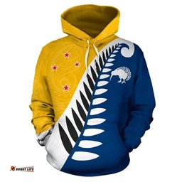 Koru Fern New Zealand Hoodie Yellow