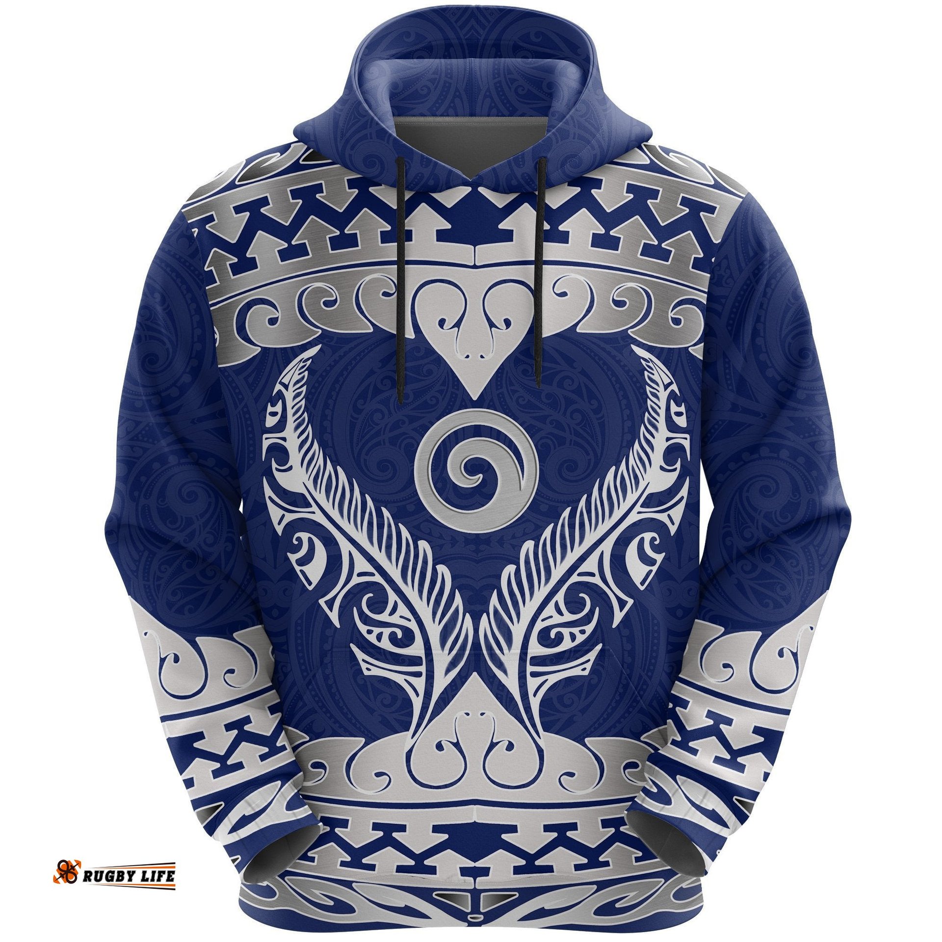 Aotearoa Hoodie Koru Heart Blue
