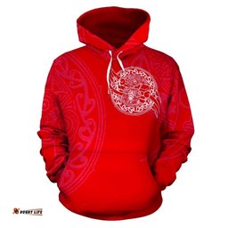 Maori Tiki New Zealand Hoodie Red