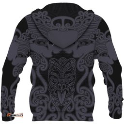 Maori Mangopare Zip Hoodie Black
