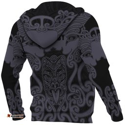 Maori Mangopare Zip Hoodie Black