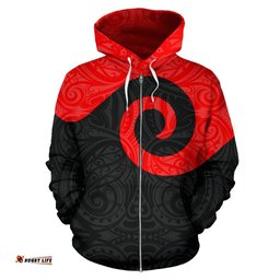 New Zealand Maori Koru Zip Up Hoodie 01