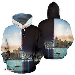 Auckland Day And Night New Zealand Hoodie