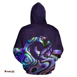 Purple Paua Shell Koru Style New Zealand Hoodie