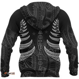Maori Silver Fern Tattoo New Zealand Hoodie