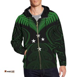 Silver Fern Zip Hoodie Lost In Forest Green