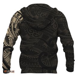 Maori Tattoo Style All Over Hoodie Golden Custom Version