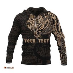 Maori Tattoo Style All Over Hoodie Golden Custom Version