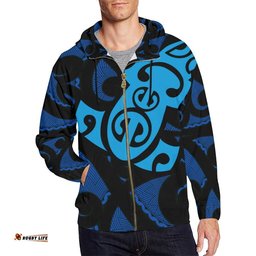 Maori Blue Mangopare Zip Hoodie