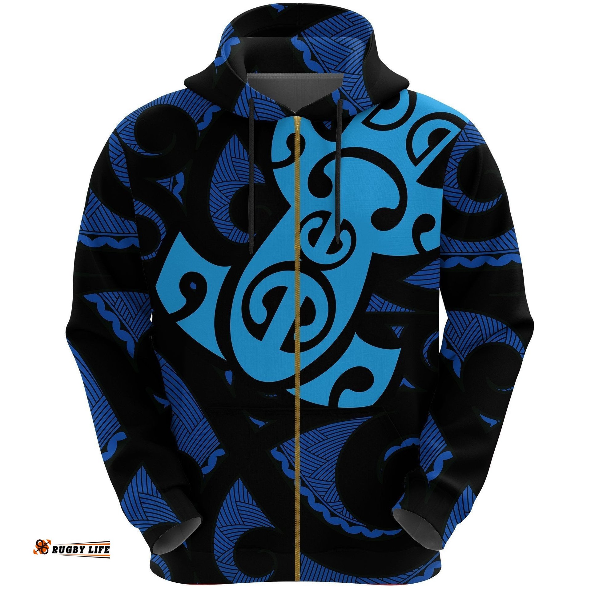 Maori Blue Mangopare Zip Hoodie