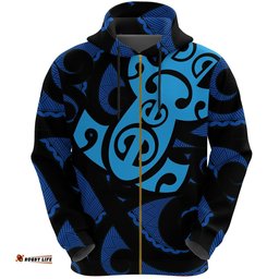 Maori Blue Mangopare Zip Hoodie