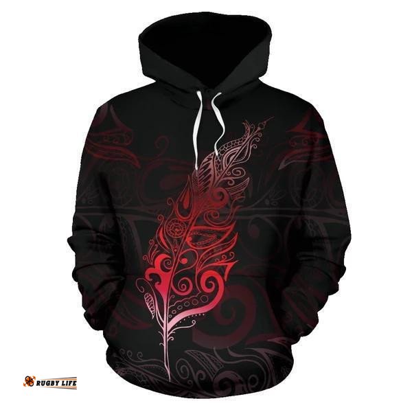 Light Silver Fern New Zealand Hoodie Red