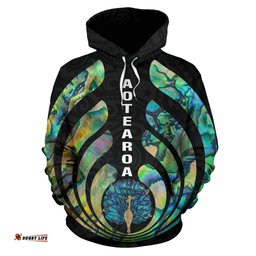 Aotearoa Hoodie Peacock Paua Shell