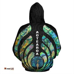 Aotearoa Hoodie Peacock Paua Shell