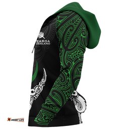 New Zealand Maori Hoodie, Aotearoa Koru Fire Style Hoodie