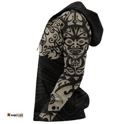 Maori Lion Hoodie, New Zealand Tattoo Pullover Hoodie Tan