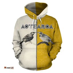 Aotearoa Tui Bird Hongi Zip Up Hoodie