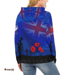 New Zealand ANZAC Hoodie, Poppies Lest We Forget Pullover Hoodie