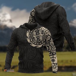 Maori Tangaroa Tattoo New Zealand Custom Hoodie Tan