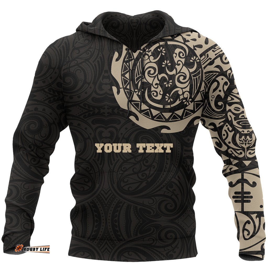 Maori Tangaroa Tattoo New Zealand Custom Hoodie Tan