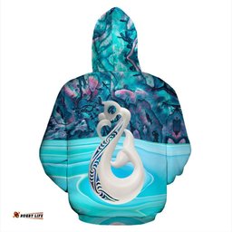 New Zealand Manaia Hoodie, Maori Paua Shell Pullover Hoodie