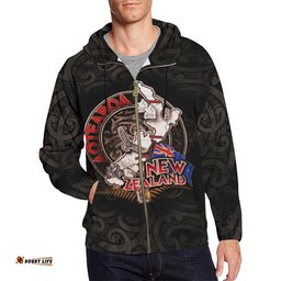 Aotearoa New Zealand My World Zip Up Hoodie