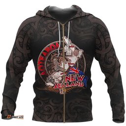 Aotearoa New Zealand My World Zip Up Hoodie