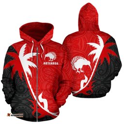 Aotearoa Coconut Tree Kiwi Zip Hoodie