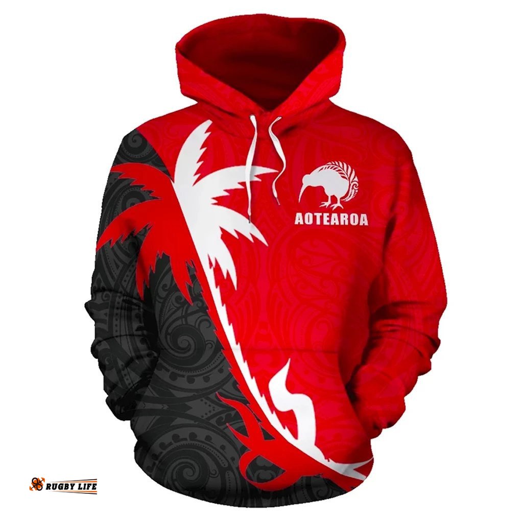 Aotearoa Coconut Tree Kiwi Zip Hoodie