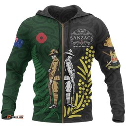ANZAC Spirit Zip Hoodie, Lest We Forget Full Zip Hoodie