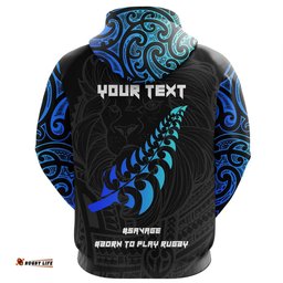 New Zealand Maori Rugby Lion Zip Hoodie Customized
